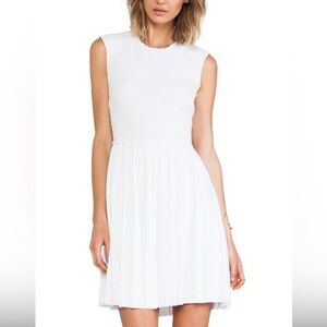 Bailey 44 White Pleated A-Line Midi Dress